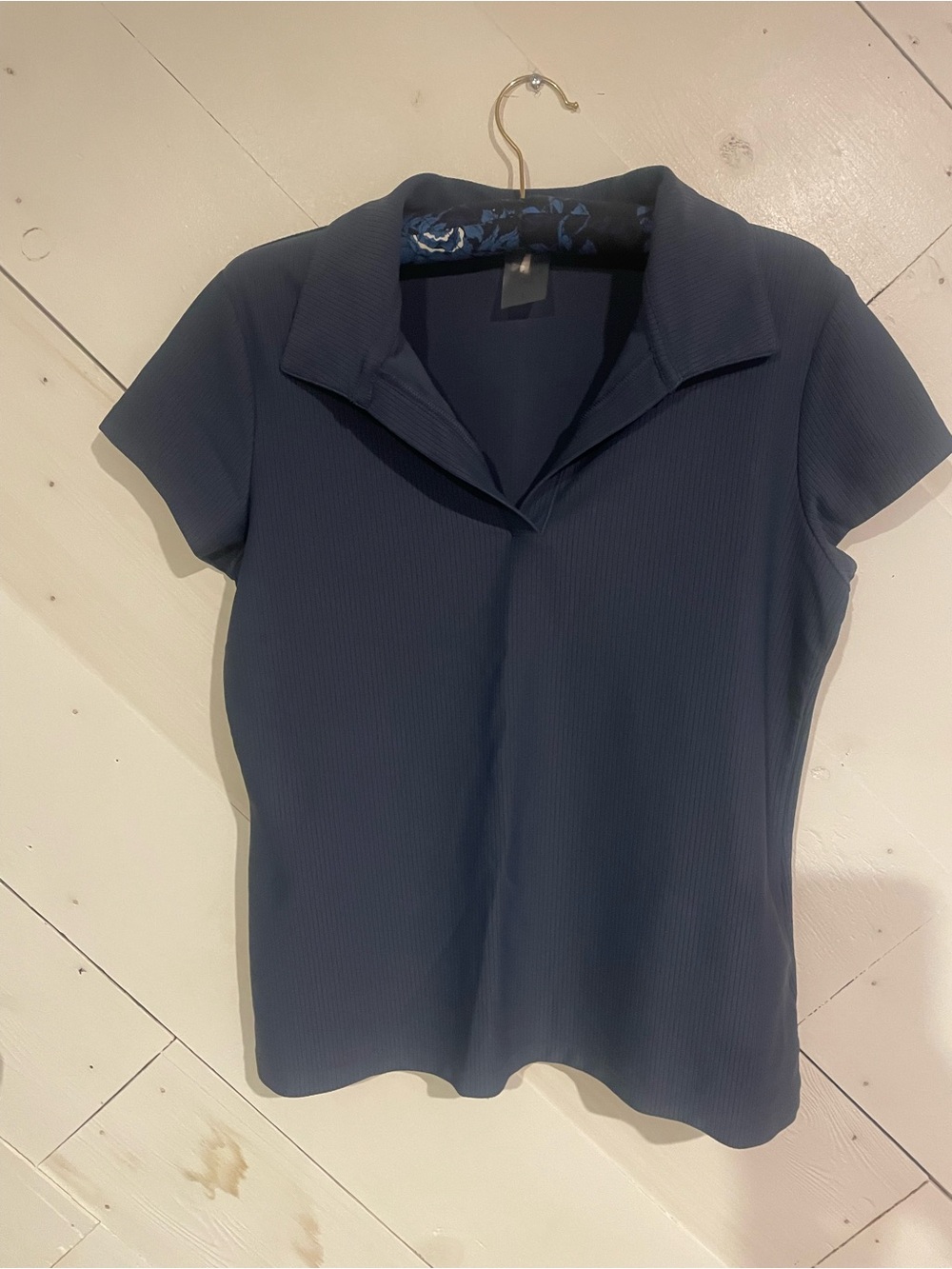 CALIA Navy Short-Sleeve Collared golf top